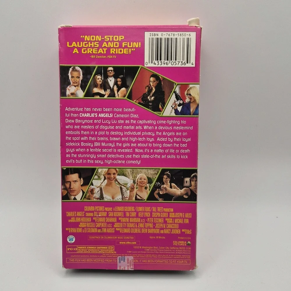 Charlie's Angels VHS 2000 Cameron Diaz‎ Drew Barrymore Lucy Liu Action Film